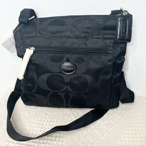 NWT Coach Getaway Signature Nylon File Bag F77408 Black Y2K Swingpack
